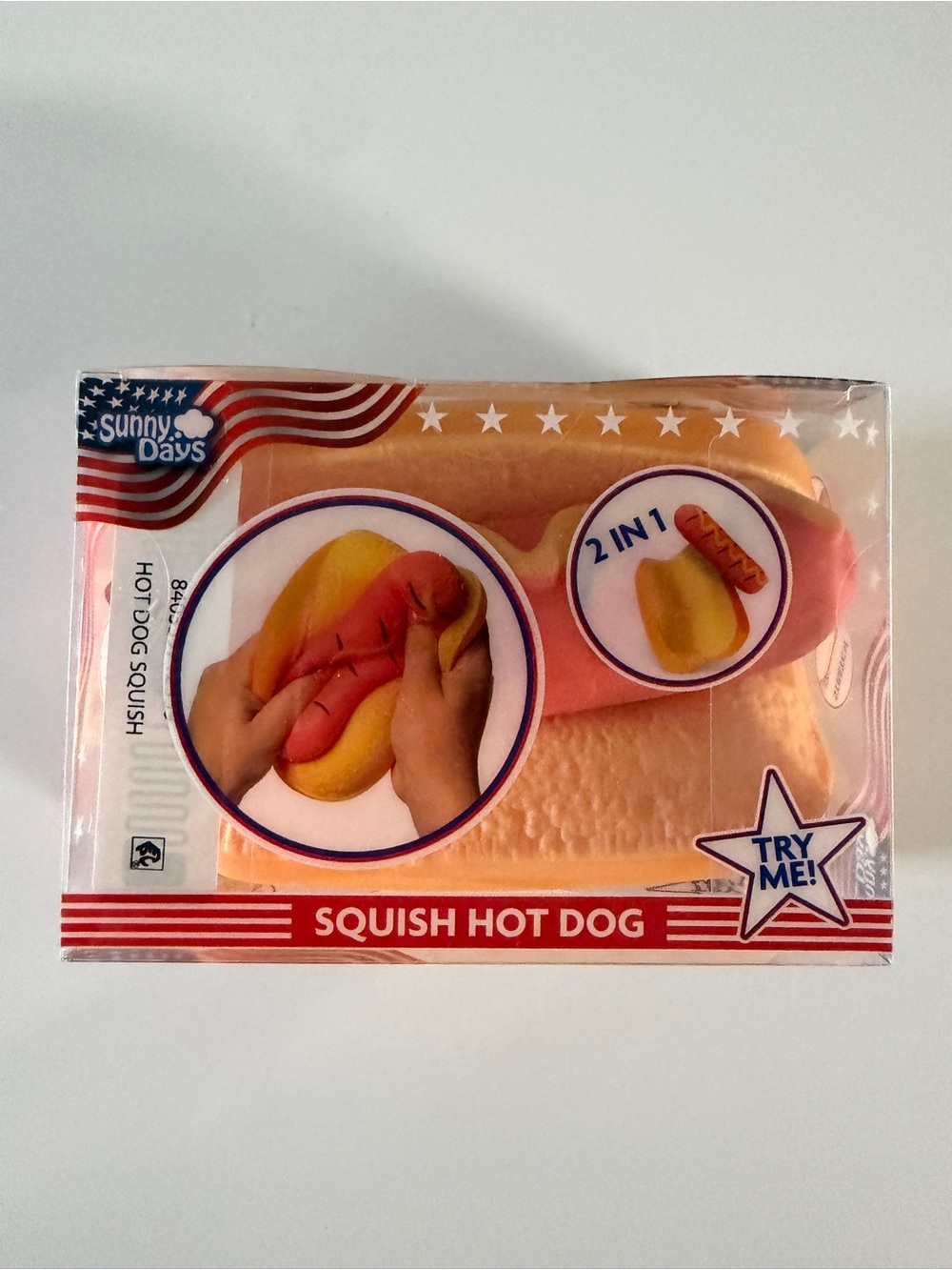 Sunny Days Squish Hot Dog Toy - Pink & Yellow